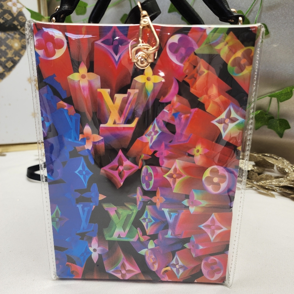 Authentic Louis Vuitton Vibrant Multicolor Retail Shopping Bag in A PVC Tote - Picture 8 of 10